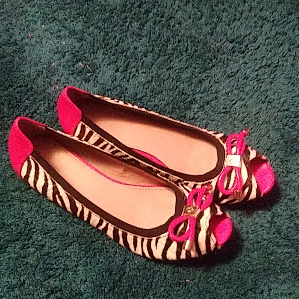 BCBGeneration Zebra Fur Flats